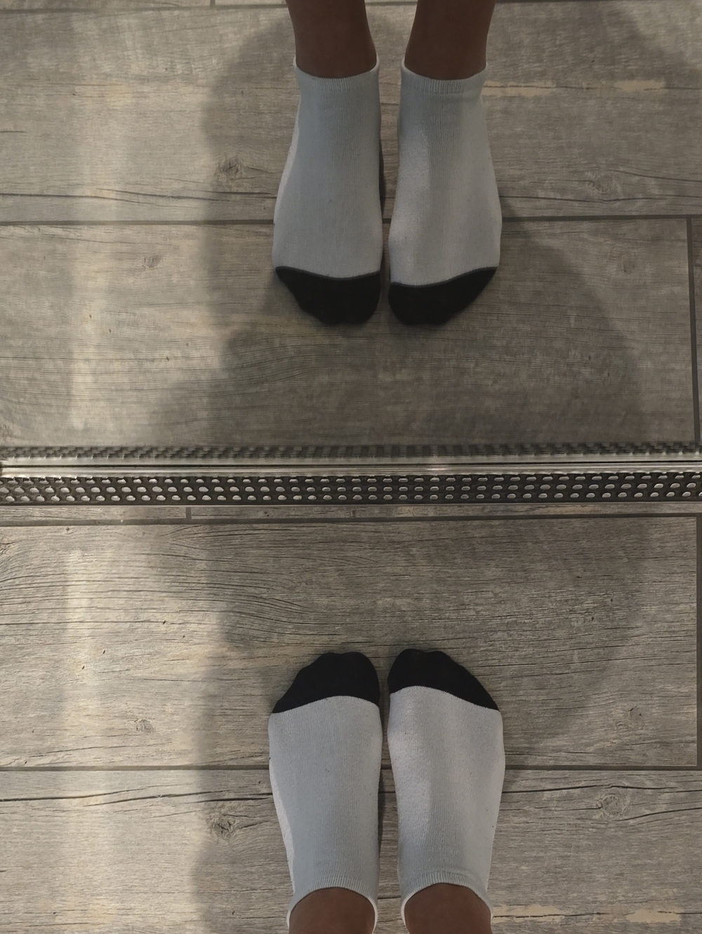 Steve Madden White Ankle Socks with Black Toe